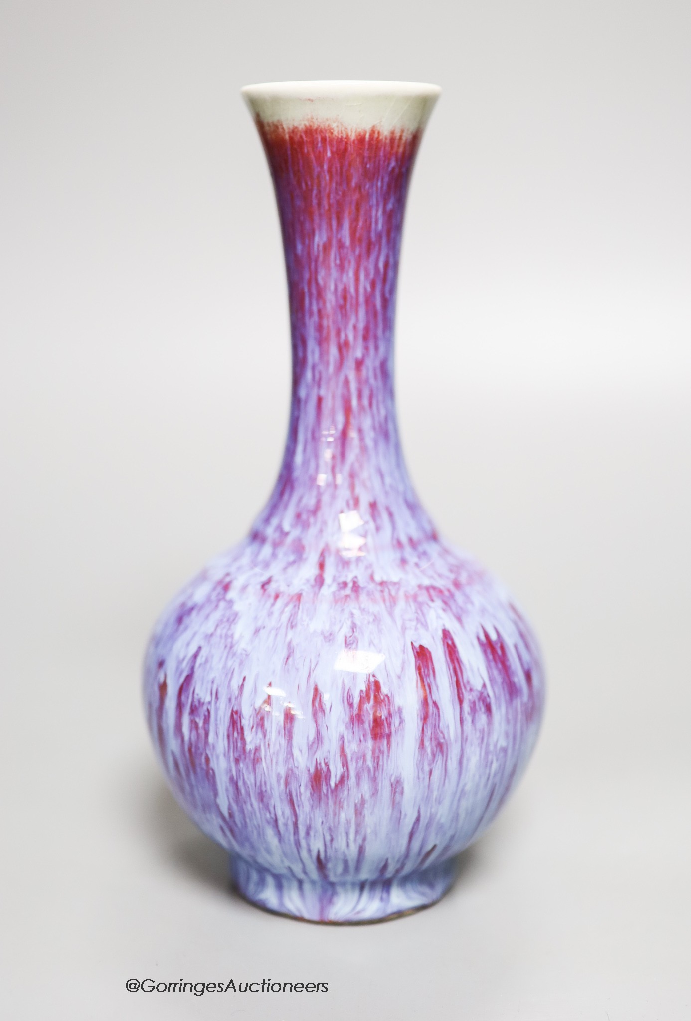 A Chinese flambe bottle vase, height 21cm